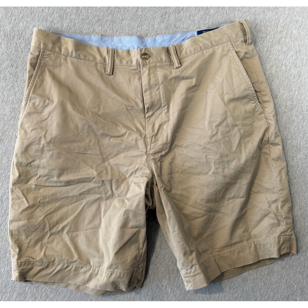 Polo Ralph Lauren Chino Shorts Mens 38 Beige Classic Fit Stretch Slash Pockets